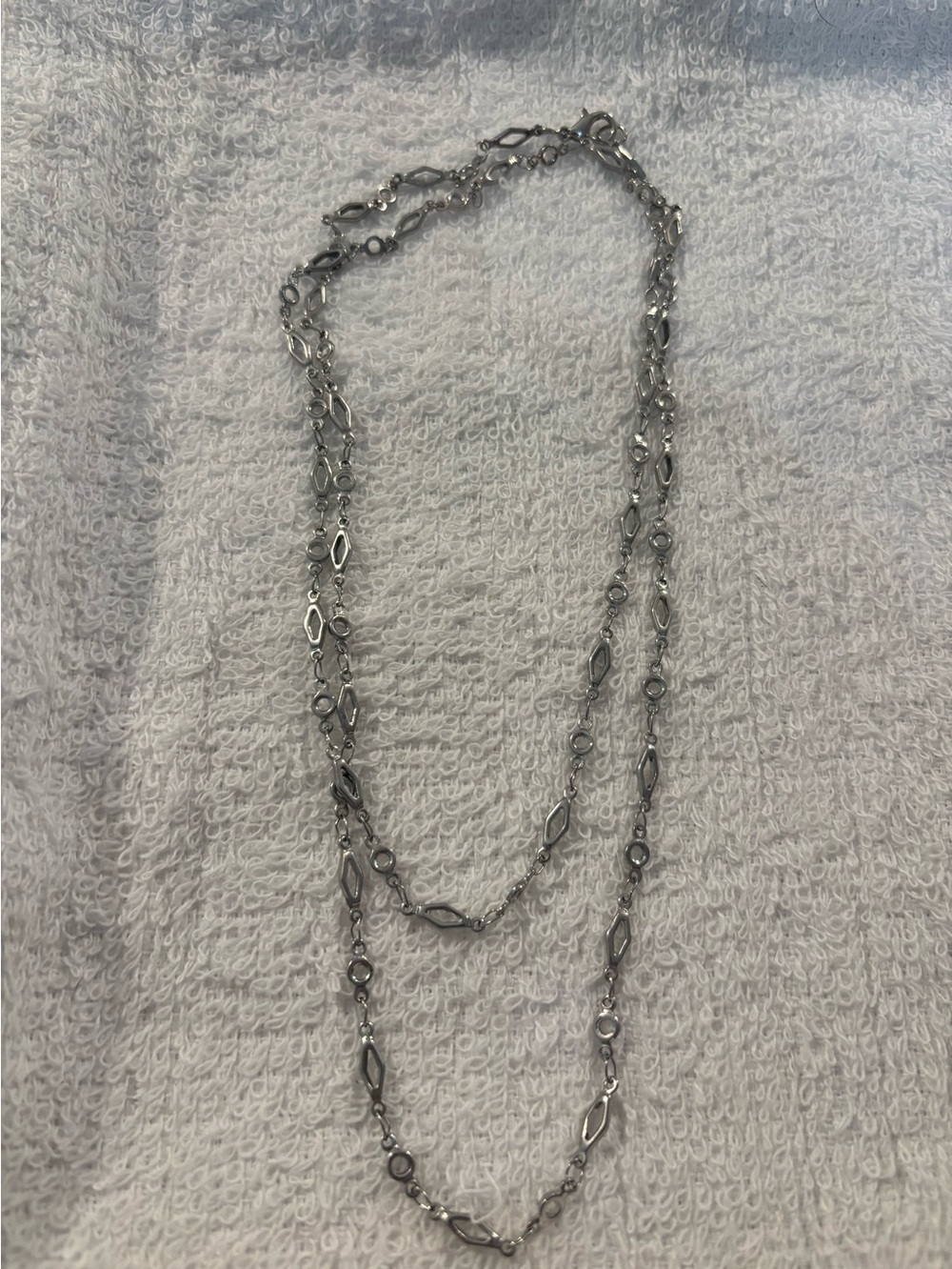 Silver Tone geometric shape Chain Necklace 33โ